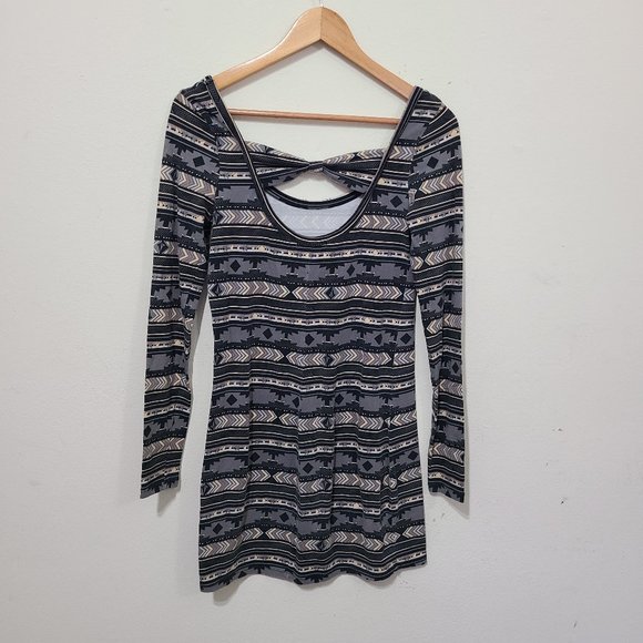 Volcom Boho Aztec Long Sleeve Skater Dress - Picture 7 of 7